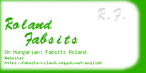 roland fabsits business card